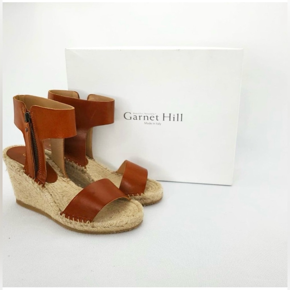 Garnet hill florence ankle- strap espadrilles wedges